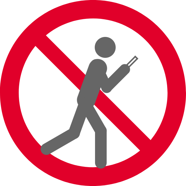 No Smartphone While Walking 歩きスマホ禁止 Pictogramming